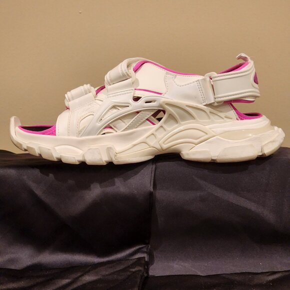 Excellent EU39 BALENCIAGA Track Velcro Sneaker Sandal WhiteFluoPink - Picture 7 of 16